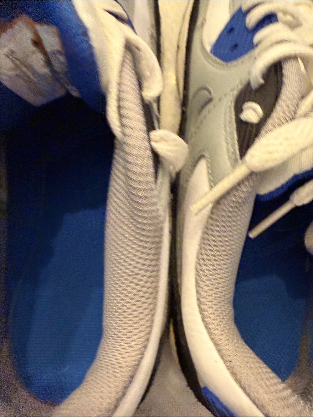 Nike Kids White, Gray & Blue Sneakers - Picture 5 of 8